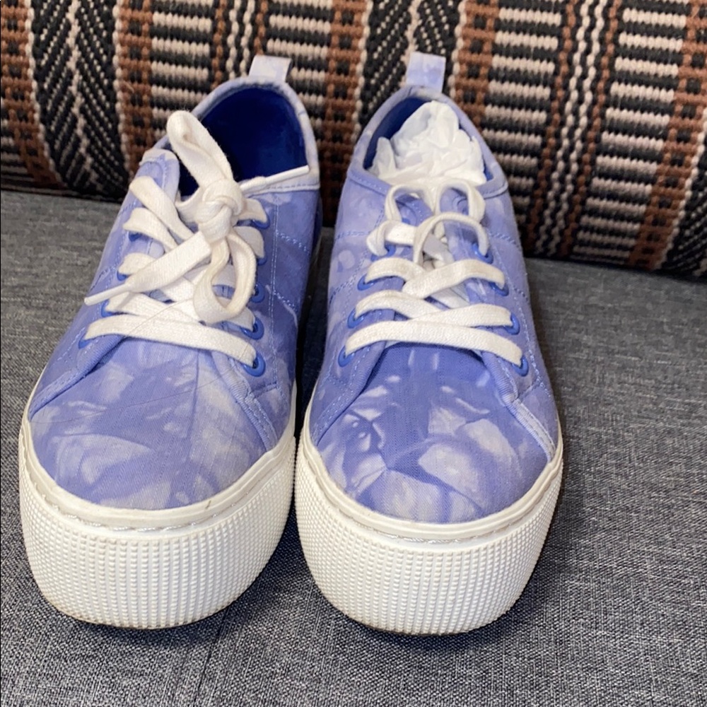 Tie-Dye Blue Sneakers with White Soles